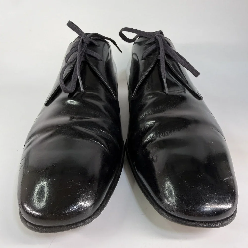 Ferragamo Tuxedo Shoes Mens 9 EE Patent Leather Oxford Formal Dress Lace Opera